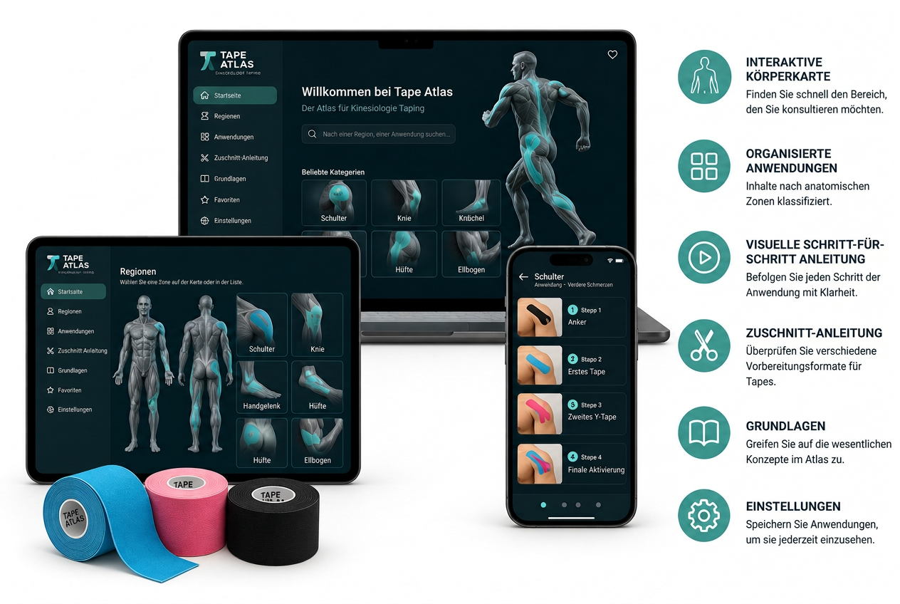 Oberfläche von Tape Atlas auf Tablet, Smartphone und Laptop