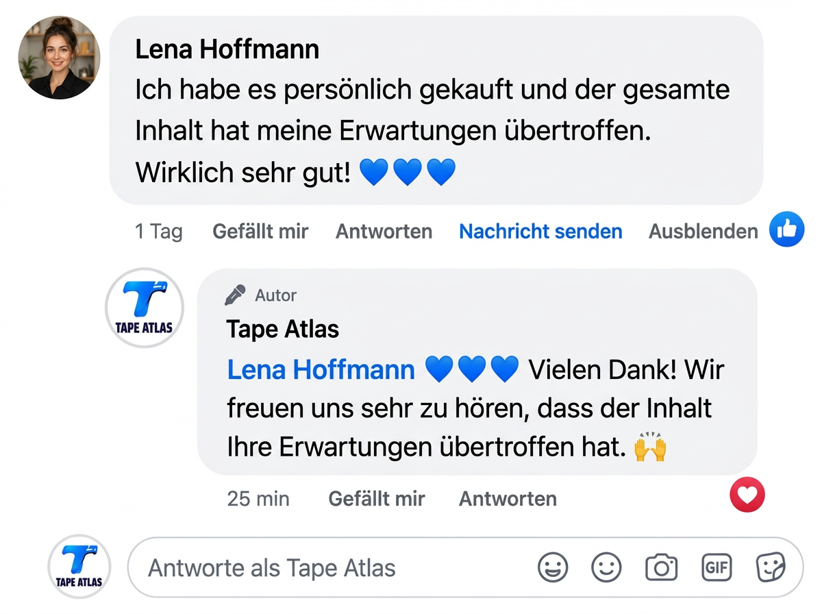 Kundenstimme einer Nutzerin oder eines Nutzers von Tape Atlas