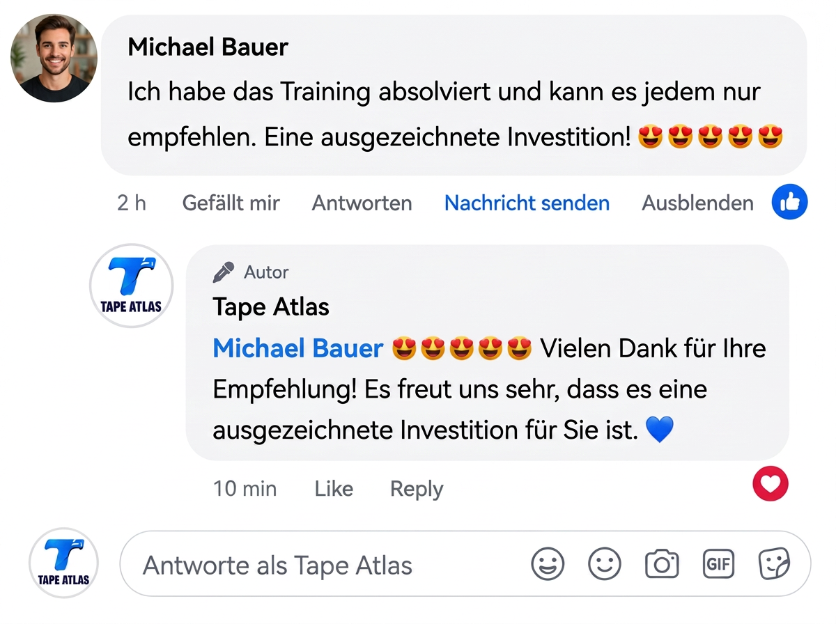 Kundenstimme einer Nutzerin oder eines Nutzers von Tape Atlas